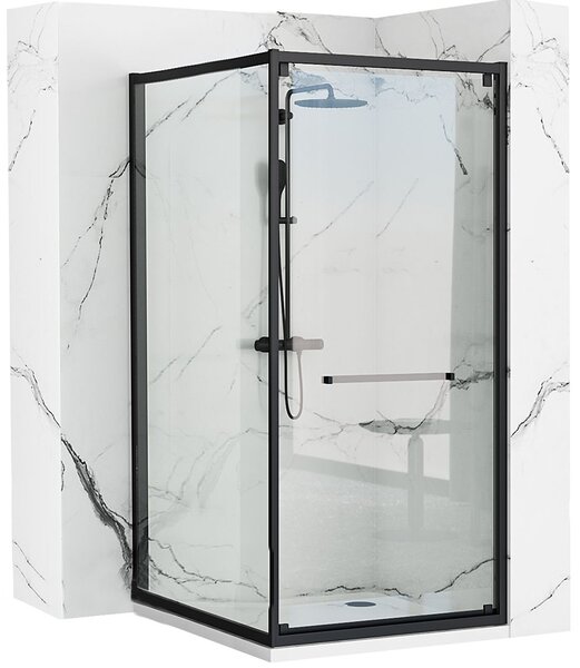 Shower enclosure Rea Space In Black 80x100