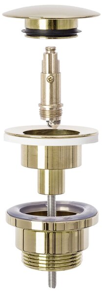 Set Countertop washbasin Royal gold edge + Bathroom faucet Lungo gold + Plug uniwersalny gold