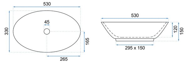 Countertop washbasin REA Pamela Gold White