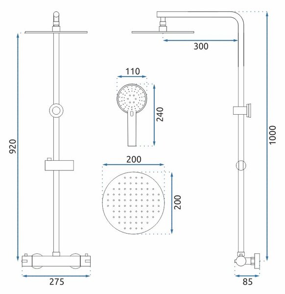 Shower set REA BLISS Black