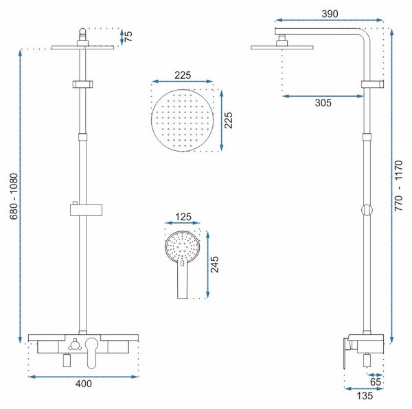 Shower set REA SANTOS Black