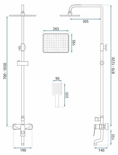 Shower set REA SOUL Black