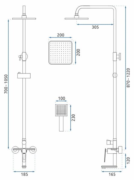 Shower set REA BLADE Old Black