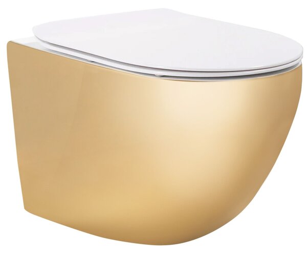 Set Toilet bowl WC CARLO Flat + Bidet CARLO MINI GOLD/WHITE