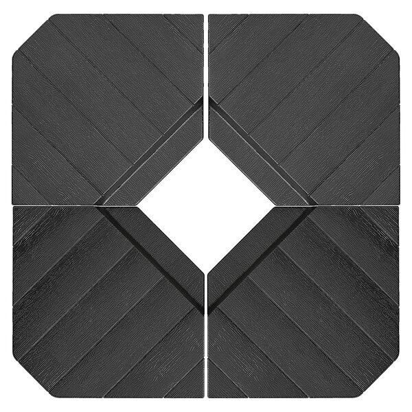 Outsunny Cantilever Parasol Base Weights, Set of 4, Heavy Duty, Suitable for 80kg Sand or 60kg Water, Black