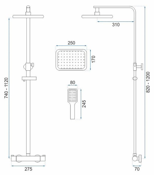 Shower set REA Tom black