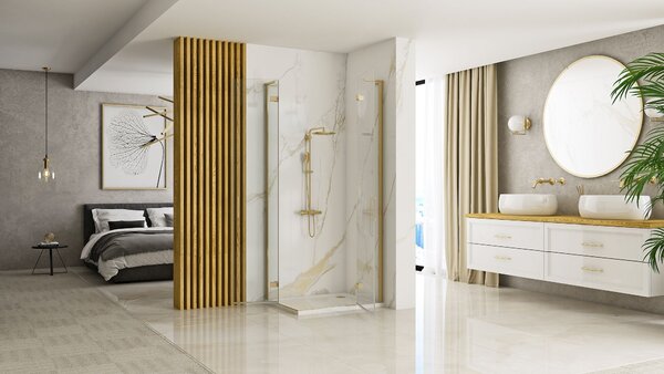 Shower enclosure REA Hugo 90x100 Gold Brush