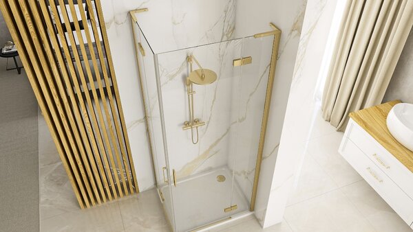 Shower enclosure REA Hugo 90x100 Gold Brush
