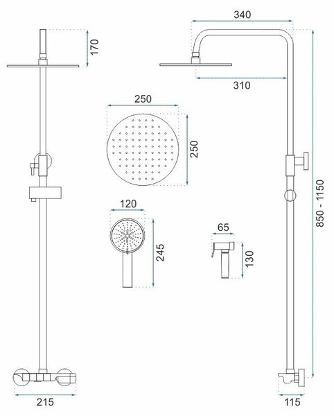 Shower set REA Max Black