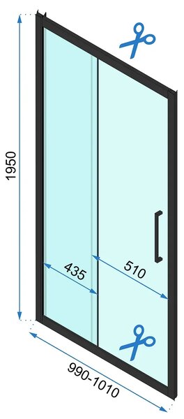 Shower door REA Rapid Slide 100 Chrom