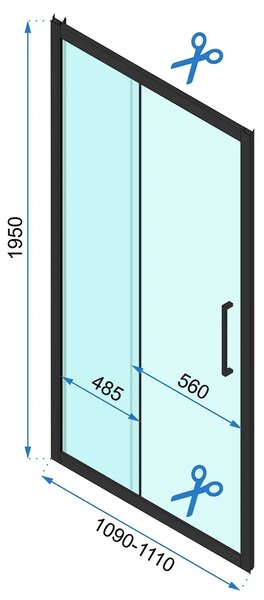 Shower door REA Rapid Slide 110 Gold Brush