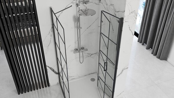 Shower enclosure Rea Molier Black 80x90