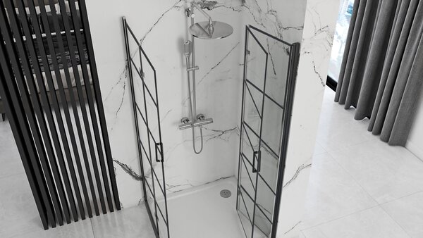 Shower enclosure Rea Molier Black Double 80x90