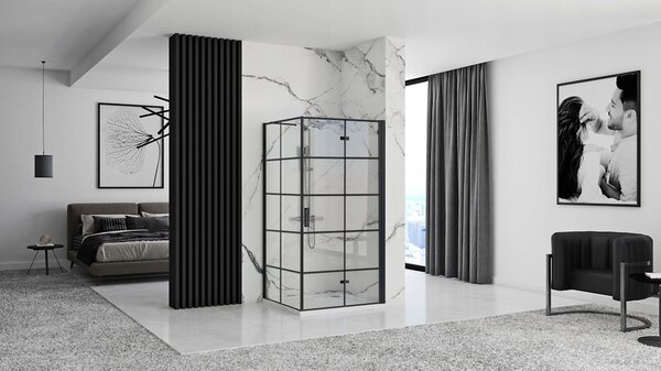Shower enclosure Rea Molier Black 110x80