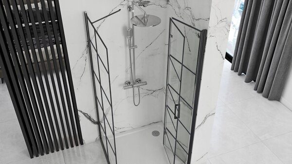 Shower enclosure Rea Molier Black 110x80