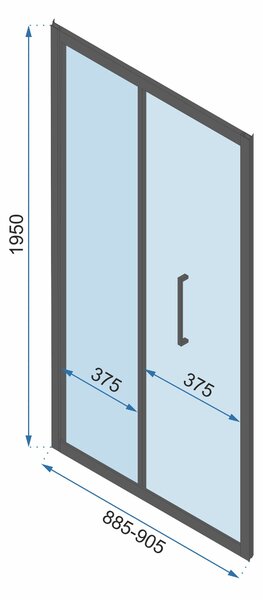 Shower door REA Rapid Fold 90 Gold