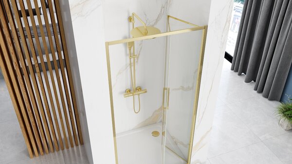 Shower door REA Rapid Fold 80 Gold