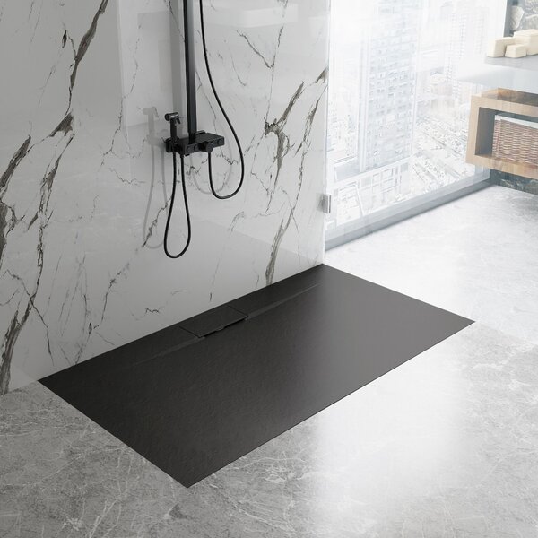 Shower tray Bazalt long Black 80x100