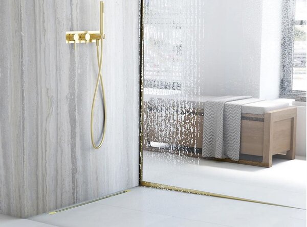 Shower tray skirting panel 120cm Brush Gold