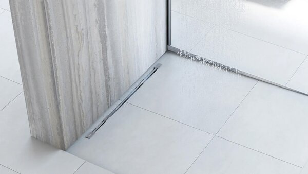 Shower tray skirting panel 140cm Brush nickel