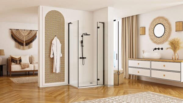 Shower enclosure REA Hugo Black 100x90