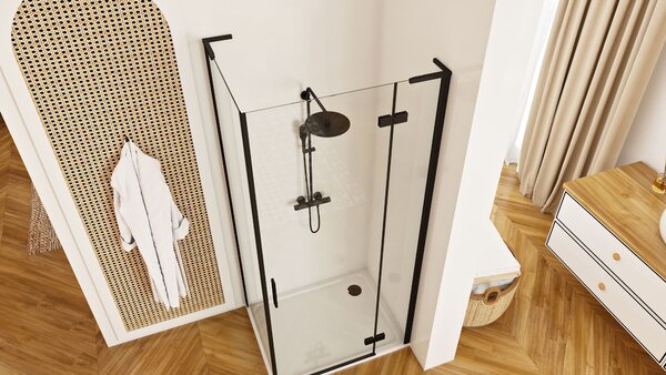 Shower enclosure REA Hugo Black 80x80