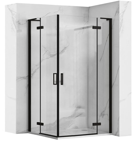 Shower enclosure REA Hugo Double Black 90x100