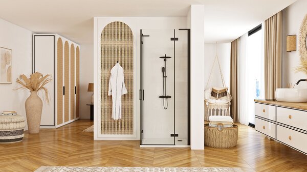 Shower enclosure REA Hugo Double Black 80x100