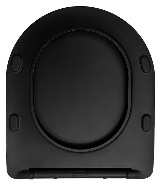 Slow-closing toilet seat CARLO FLAT UF BLACK MATT