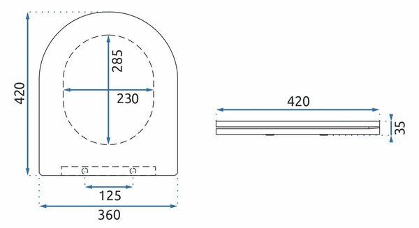 Slow-closing toilet seat CARLO FLAT UF BLACK MATT