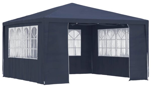 Professional Party Tent with Side Walls 4x4 m Blue 90 g/m?