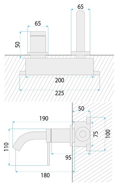 Wall Mounted faucet Rea Clif Titan