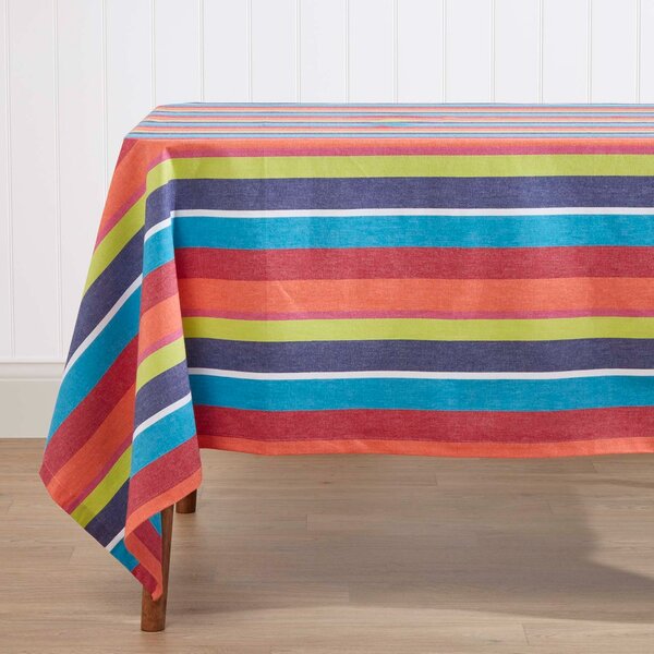 Homescapes Multi Stripe Tablecloth, 54 x 54 Inches