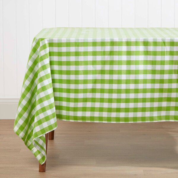 Homescapes Green Block Check Gingham Tablecloth, 54 x 54 Inches