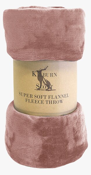 Livie Flannel Fleece Throw, Blush