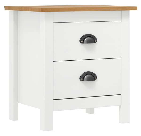 Bedside Cabinet Hill 2 pcs White 46x35x49.5 cm Solid Pine Wood