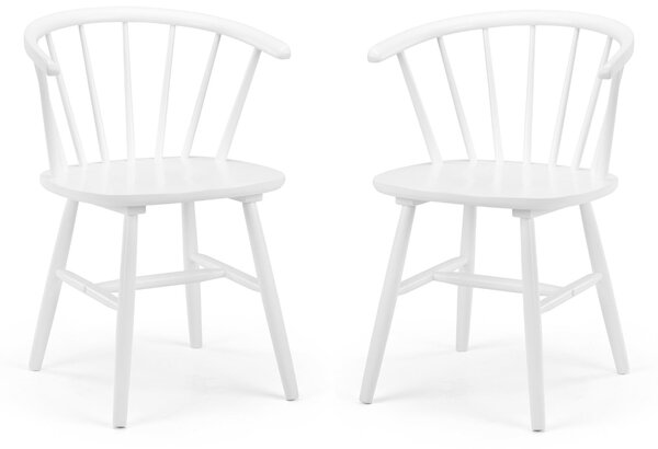 Modena Set Of 2 Dining Chairs, Rubberwood White