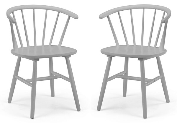 Modena Set Of 2 Dining Chairs, Rubberwood Grey