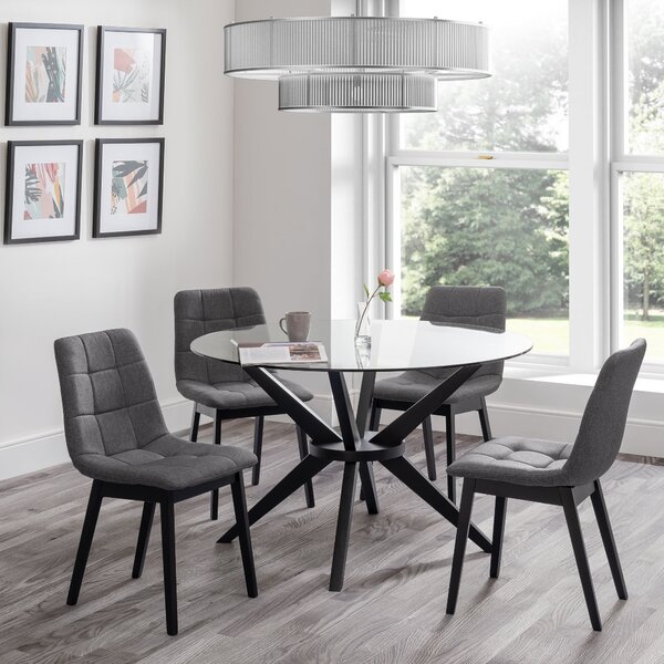 Hayden Set Of 4 Dining Chairs, Linen Grey
