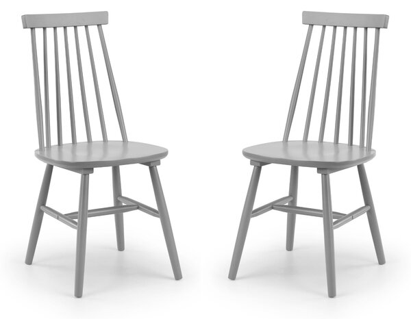 Alassio Set of 2 Spindle Dining Chairs Grey