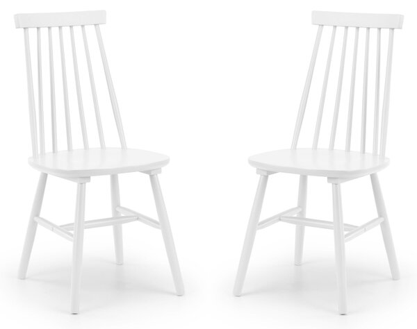 Alassio Set of 2 Spindle Dining Chairs White