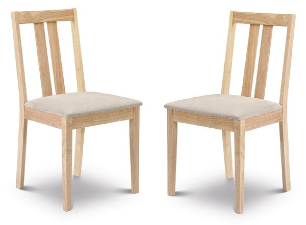 Rufford Set Of 2 Rufford Dining Chairs, Faux Suede Natural