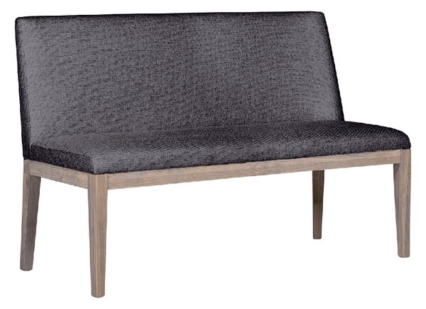 Fenwick Wooden Small Dining Bench With Fabric Seat In Dark Grey