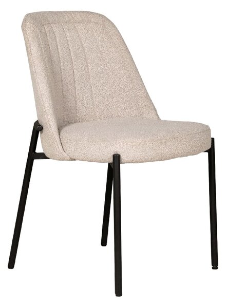 Ferndale Fabric Dining Chair With Black Legs In Natural