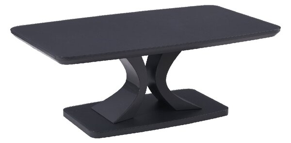 Decatur Glass Rectangular Coffee Table In Charcoal