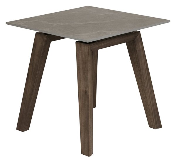 Adrian Ceramic Square Lamp Table In Brown