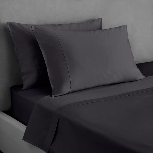 Dorma Egyptian Cotton 400 Thread Count Percale Standard Pillowcase Gun Metal (Grey)