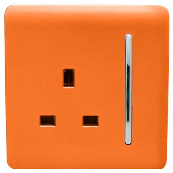 Trendi Switch 1 Gang 13Amp Switched Socket in Orange