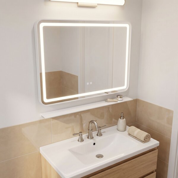 LED Shelf Mirror 80x60 cm L-8060