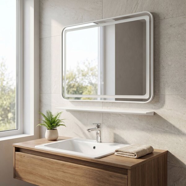 LED Shelf Mirror 80x60 cm L-8060